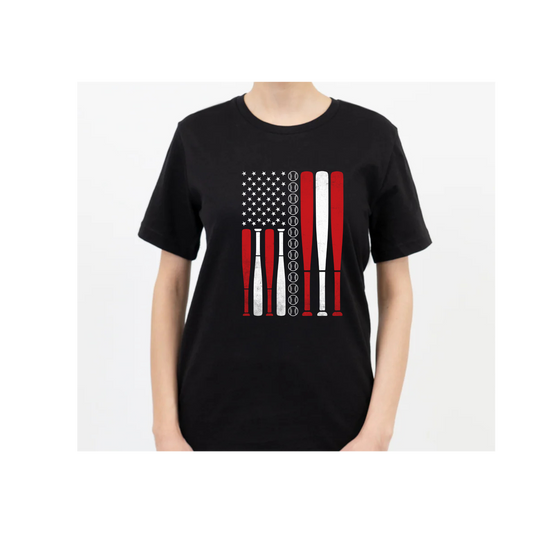 Baseball Us Flag Baseball T-Shirt